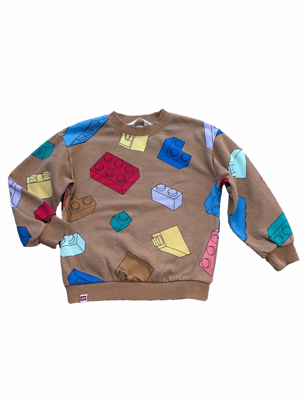 H&M Size 5T / 6T Brown With Colorful LEGO Print Pullover Sweatshirt